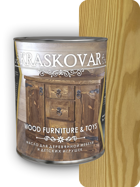 Масло Kraskovar Wood Furniture & Toys для мебели и детских игрушек 0,75л